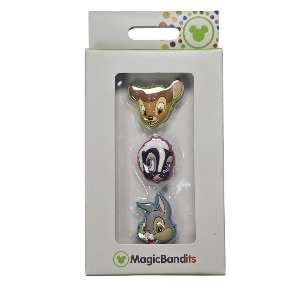 Disney Parks MagicBandits Bambi Thumper Flower MagicBand Charms New in Pack NIP